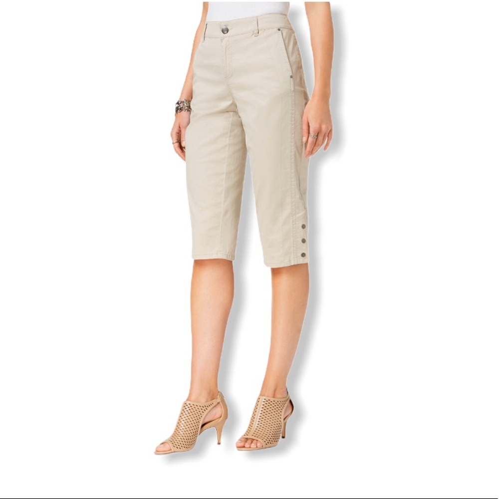Style & Co Snap Button Capri